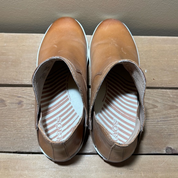 Taos New Unity Boots Chestnut Slip On Burnished Leather Tan SZ 8.5 - Picture 9 of 11